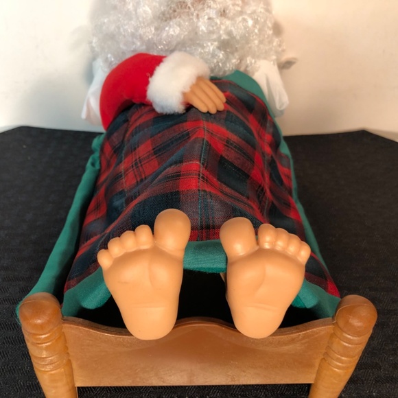 Vintage 1992 Telco Sleeping Santa Claus Sleeps Snores - Picture 5 of 11